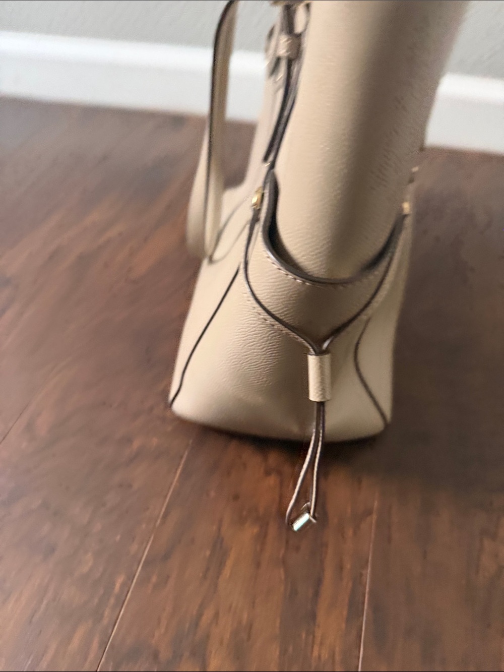 Michael Kors Beige Saffiano Leather Tote with Gold Accents - Picture 5 of 12
